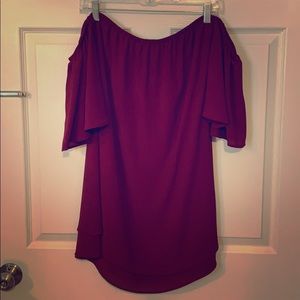 Julie billiart off the shoulder dress in maroon